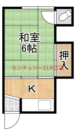 河野文化(1K/1階)の間取り写真