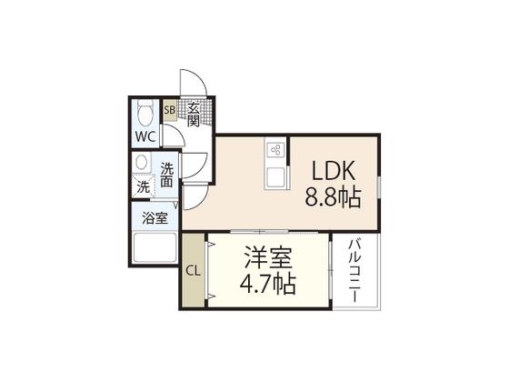 リタリッチ五番館(1LDK/3階)の間取り写真