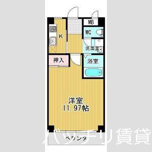 シティーアイランド(1K/4階)の間取り写真