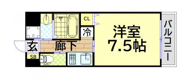 LIVIAZ NAMBA KRASS(1K/3階)の間取り写真