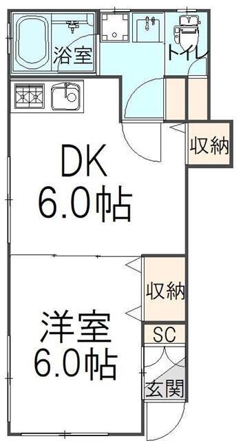 スタウト大久保(1DK/1階)の間取り写真
