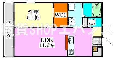 LIVLI・ポンペルモ(1LDK/2階)の間取り写真