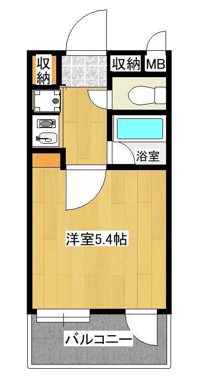 ヴィラマリア(1K/11階)の間取り写真
