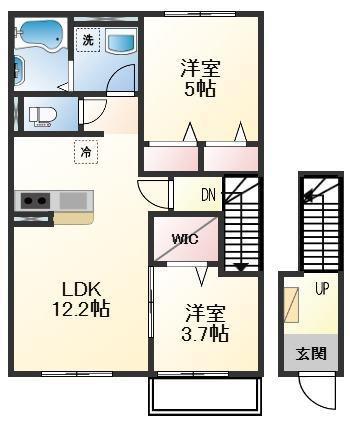 ハイムメゾン白鳥台(2LDK/2階)の間取り写真