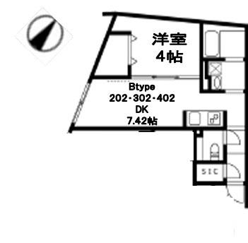 U RESIDENCE武蔵小山 ユーレジデンス武蔵小山(1DK/3階)の間取り写真