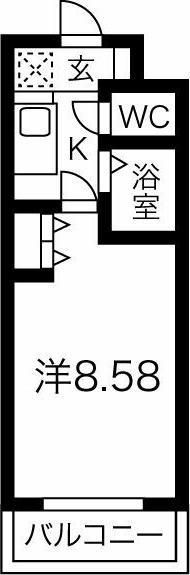 コーラル観月(1K/3階)の間取り写真