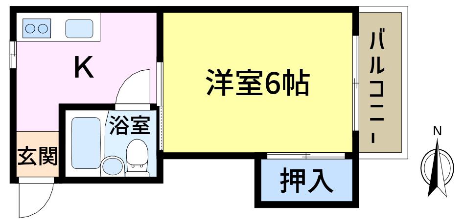 コーポ平田(1K/2階)の間取り写真