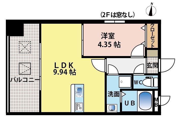 BUENA VISTA OHORI PARK(1LDK/9階)の間取り写真