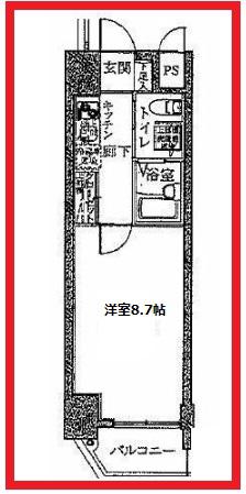 ミュージックジョイ根岸(1K/4階)の間取り写真