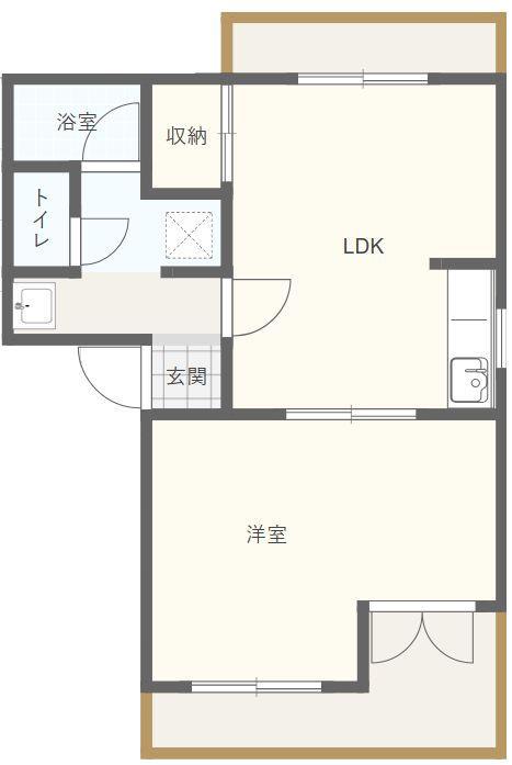 ウイング春日III(3DK/1階)の間取り写真
