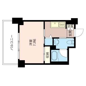 マストライフ南品川(1K/3階)の間取り写真