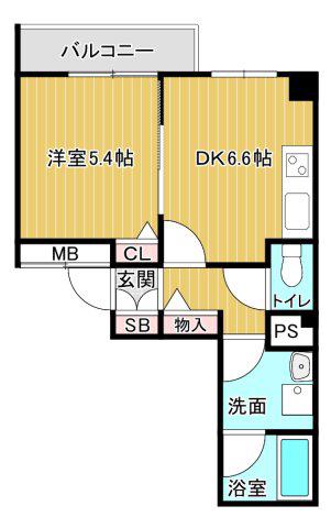 D-RESIDENCE 長居(1DK/3階)の間取り写真