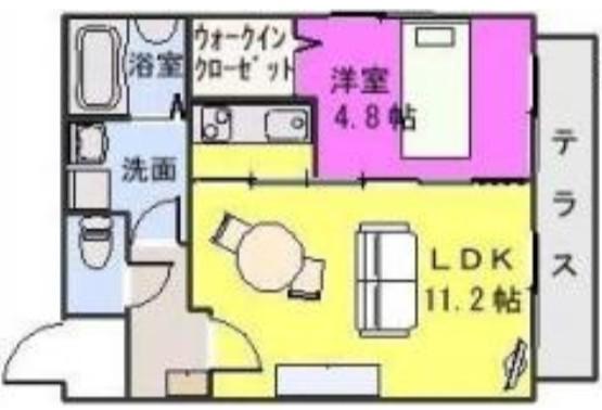SUN STELLA(1LDK/2階)の間取り写真