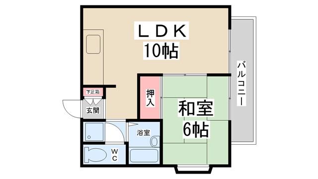 サンハイツ多田(2LDK/2階)の間取り写真