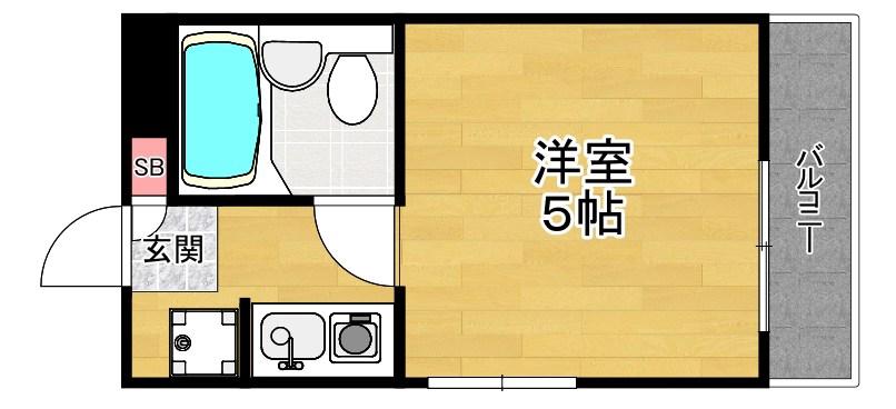 リバーサイドくずは(1K/4階)の間取り写真
