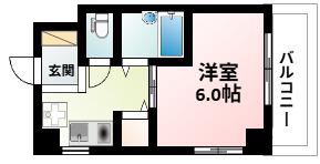 有馬パレス江坂(1K/5階)の間取り写真