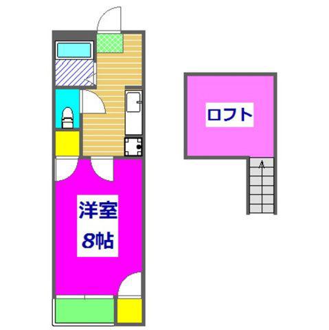 メゾン九品寺壱番館(1K/2階)の間取り写真