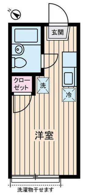 ケー・アトール(ワンルーム/2階)の間取り写真