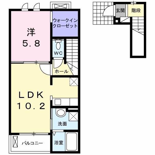 フラン ブリーズ(1LDK/2階)の間取り写真