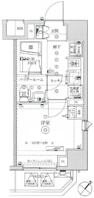 イアース横濱関内(1K/6階)の間取り写真