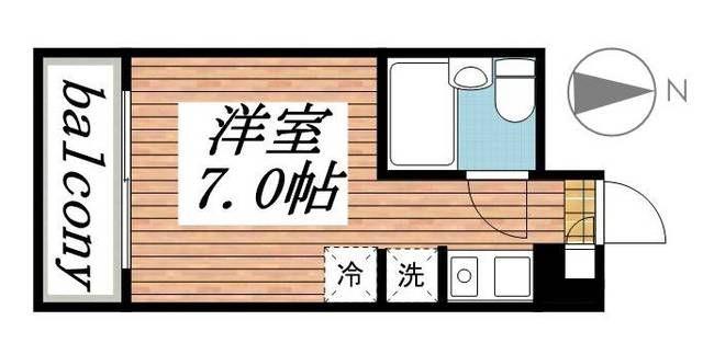 タッシ国立(ワンルーム/4階)の間取り写真