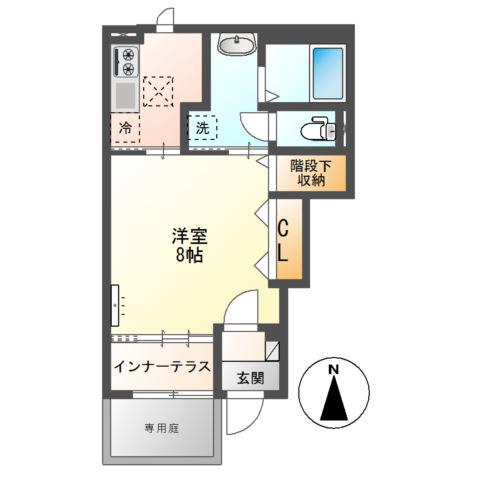 グローリア栄(1K/1階)の間取り写真