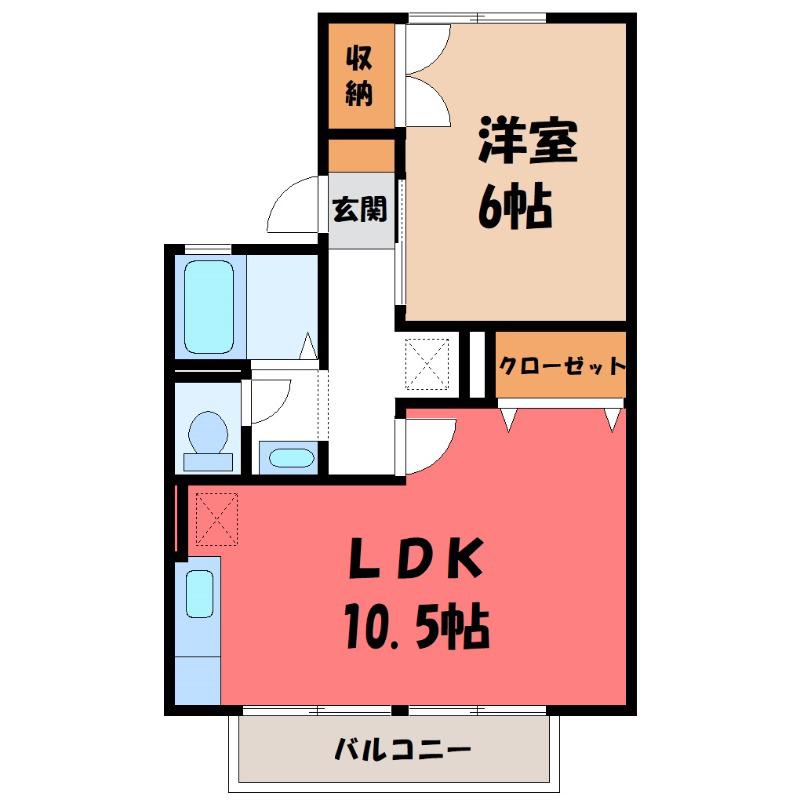 エピナール A(1LDK/1階)の間取り写真
