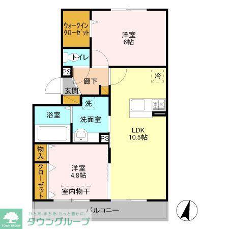プリムローズ美南(2LDK/2階)の間取り写真