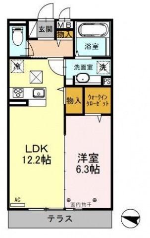 ラ・フレーズ(1LDK/3階)の間取り写真