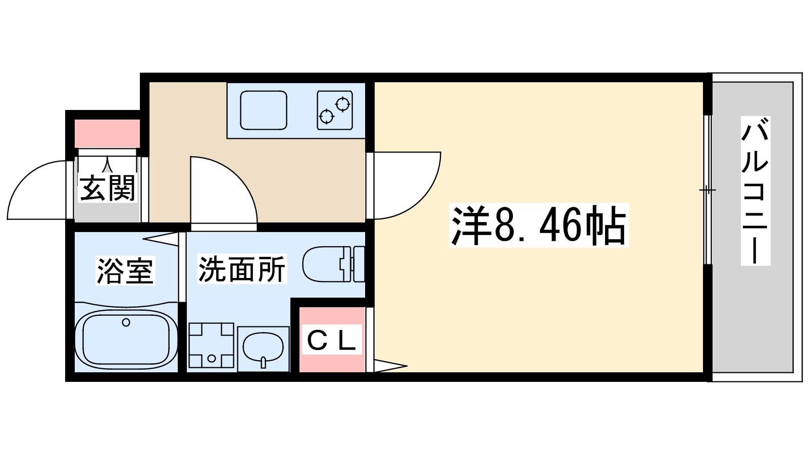 アールスクエア東天満(1K/6階)の間取り写真
