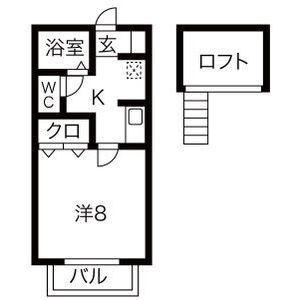 柴田ハイツB(1K/1階)の間取り写真