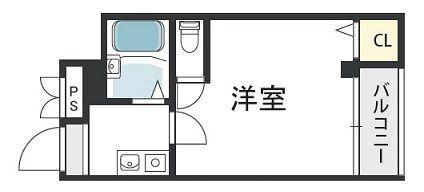 ロイヤルメゾン生野(1K/2階)の間取り写真