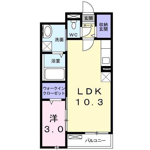 プランドール高槻(1LDK/1階)の間取り写真