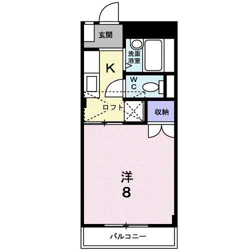 セトルウエストヒルズ(1K/2階)の間取り写真