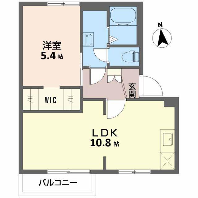 フレグランスにらやまA(1LDK/2階)の間取り写真