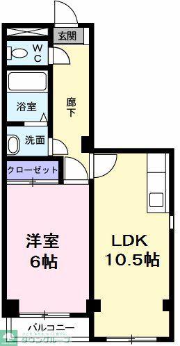 中丸ビル(1LDK/3階)の間取り写真