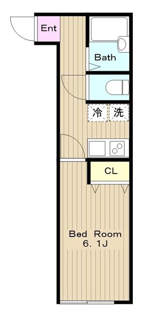 マロンハイツ(1K/3階)の間取り写真