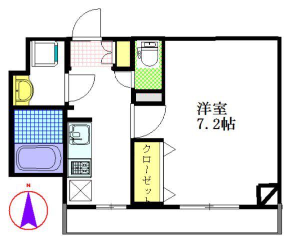 URBAN FRATS千葉中央(1K/12階)の間取り写真