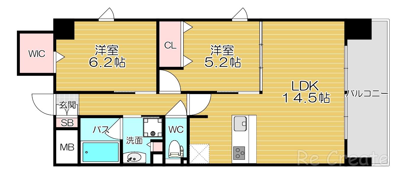 LE・SEL 上町台(2LDK/8階)の間取り写真