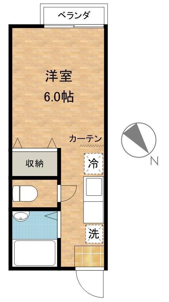 Jフラッツ(1K/2階)の間取り写真