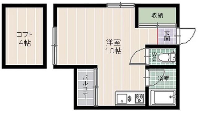 シティベール野中(ワンルーム/2階)の間取り写真