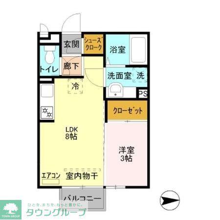 レネット(1LDK/2階)の間取り写真