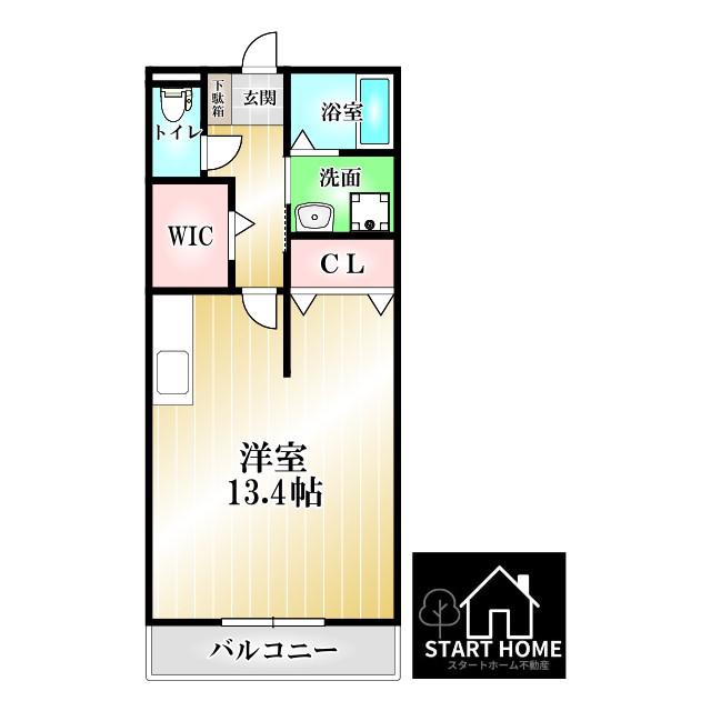 ヴィラセゾン5(ワンルーム/1階)の間取り写真