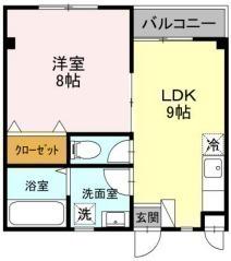 グリーンパレスY(1LDK/3階)の間取り写真