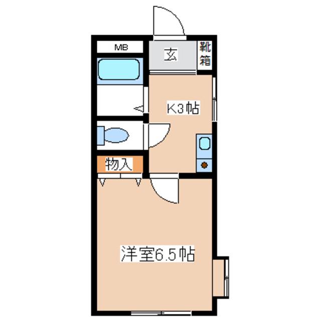 プティ フォンテーヌ(1K/1階)の間取り写真