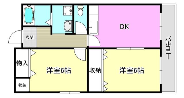 千里ロイヤルハイツ(2DK/5階)の間取り写真