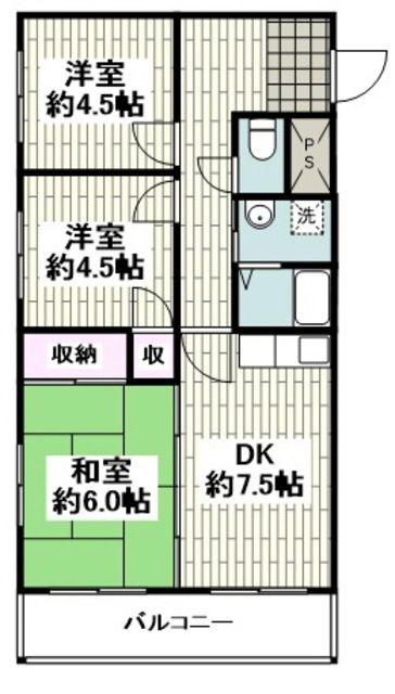 パークコンドミニアム(3DK/1階)の間取り写真