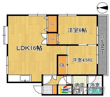 リバーサイドMII2(2LDK/3階)の間取り写真
