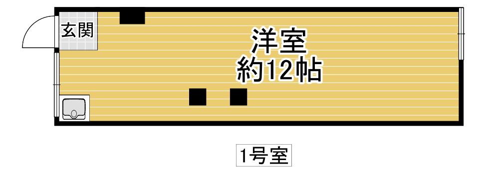 ハレノヒ(ワンルーム/1階)の間取り写真