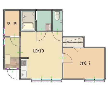 MKホーム(1LDK/1階)の間取り写真